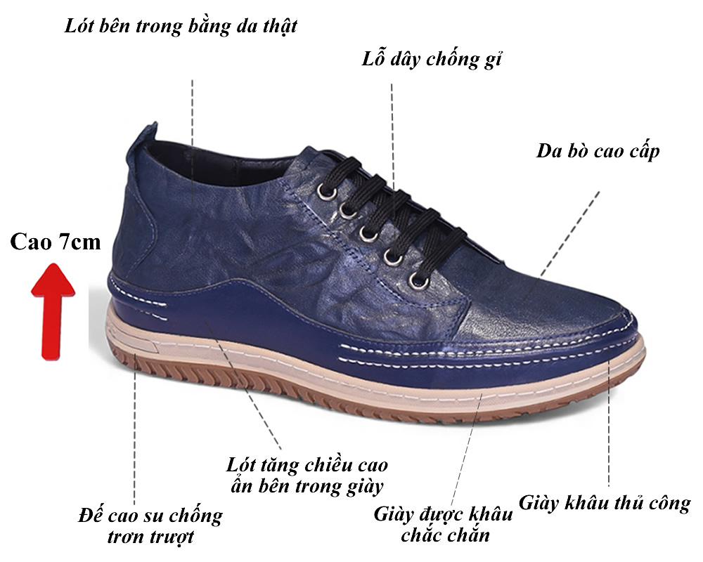 Giày cao 6cm thể thao da thật 8